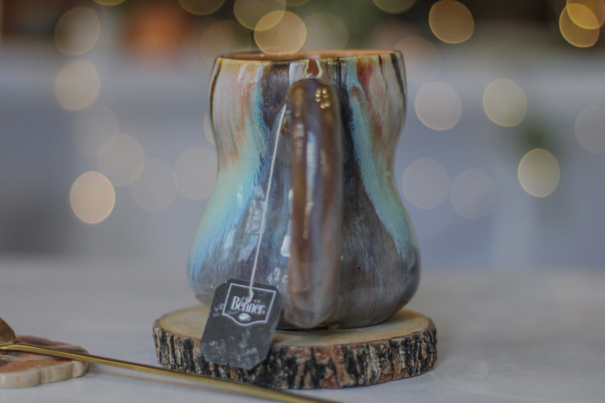 11-B Soft Earth Series PROTOTYPE Petite Notched Gourd Mug - MISFIT, 12 oz. - 30% off