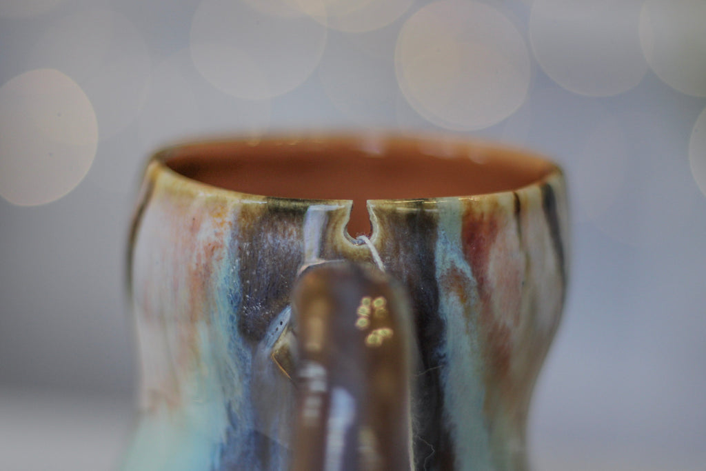 11-B Soft Earth Series PROTOTYPE Petite Notched Gourd Mug - MISFIT, 12 oz. - 30% off