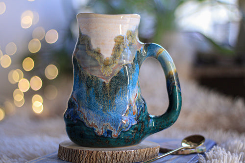 02-A Smoky Mountain Barely Flared Textured Divot Mug - TOP SHELF MISFIT, 23 oz.