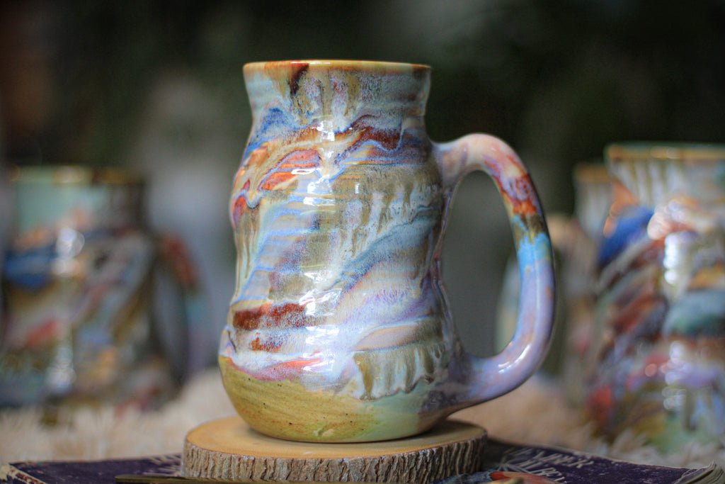 02-E Chaos Barely Flared Textured Divot Mug, 21 oz. (This listing is for one mug)