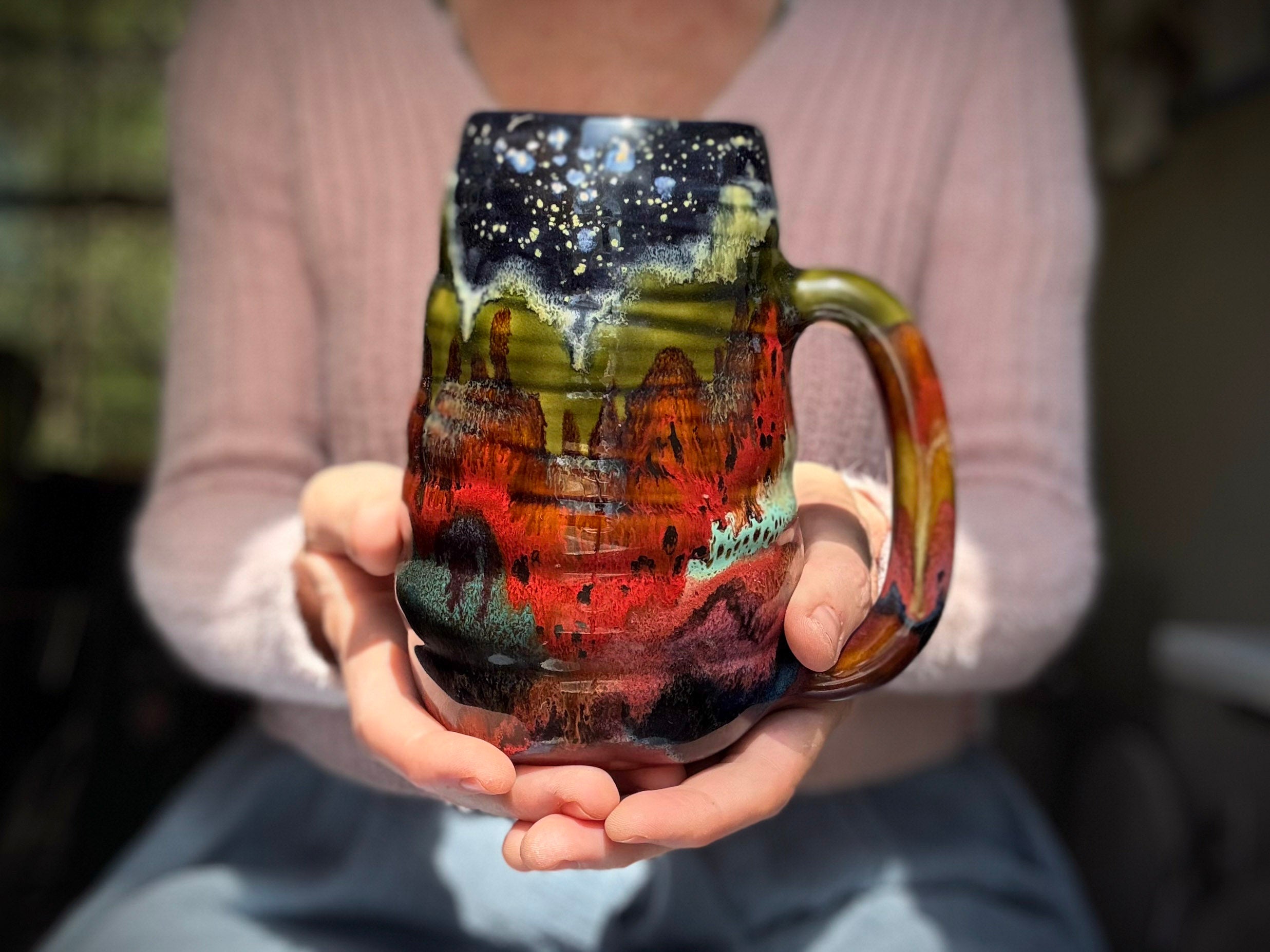 02-B Starry Night Swirly Mug - TOP SHELF, 25 oz.