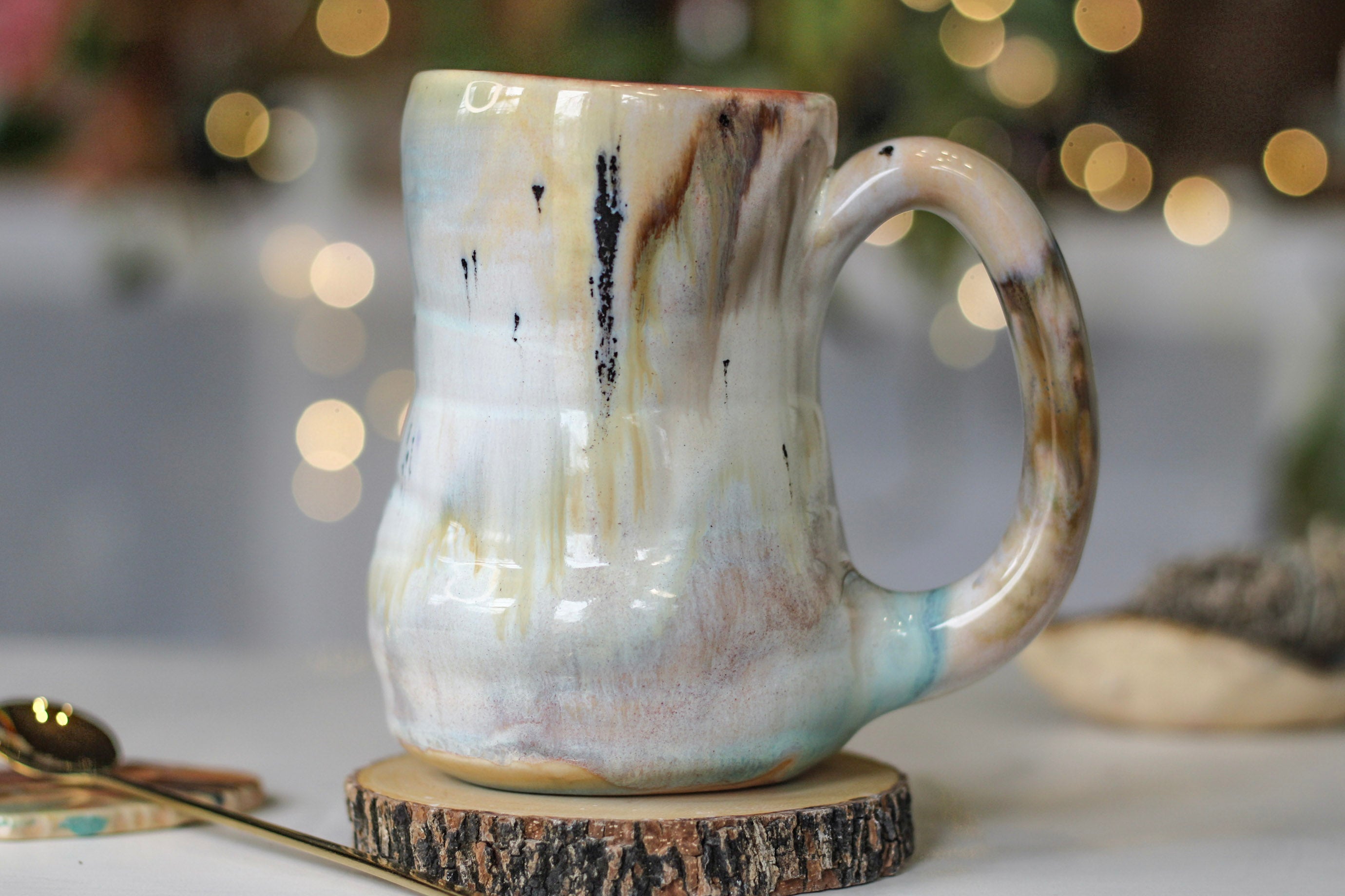02-B Soft Earth Series PROTOTYPE Textured Acorn Mug, 19 oz.