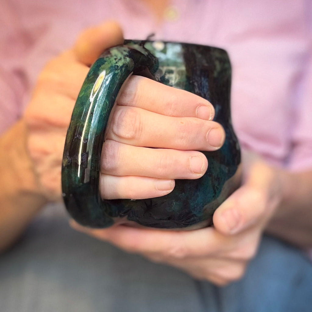 11-B Mossy Agate Curvy Mug, 18 oz.
