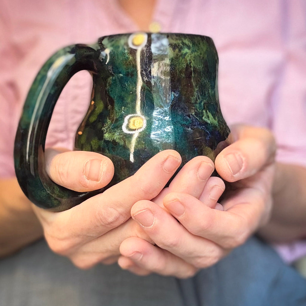 11-B Mossy Agate Curvy Mug, 18 oz.