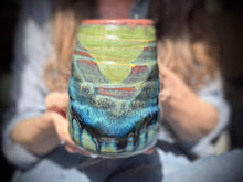 Load image into Gallery viewer, 12-D Green 'FLOW' Swirly Mug, 19 oz.
