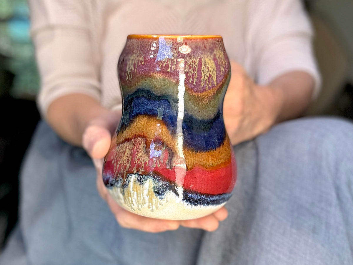 13-C Rainbow Strata Gourd Mug, 20 oz.
