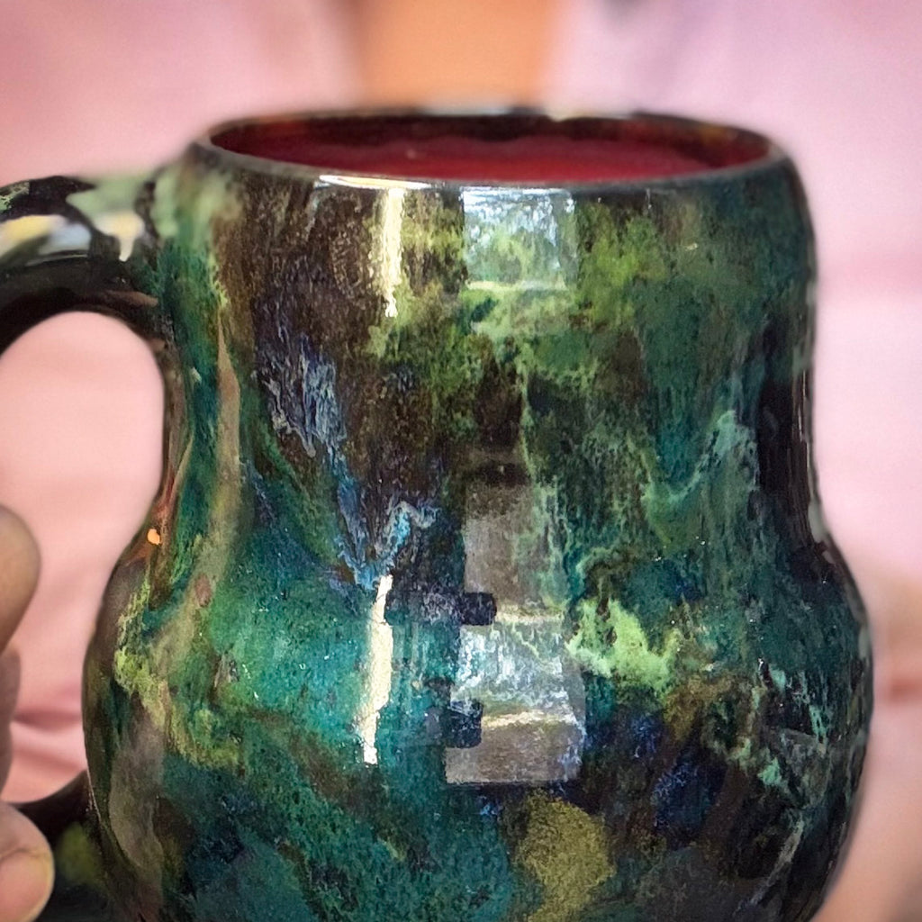 11-B Mossy Agate Curvy Mug, 18 oz.