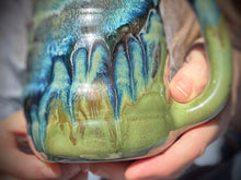 Load image into Gallery viewer, 12-D Green 'FLOW' Swirly Mug, 19 oz.