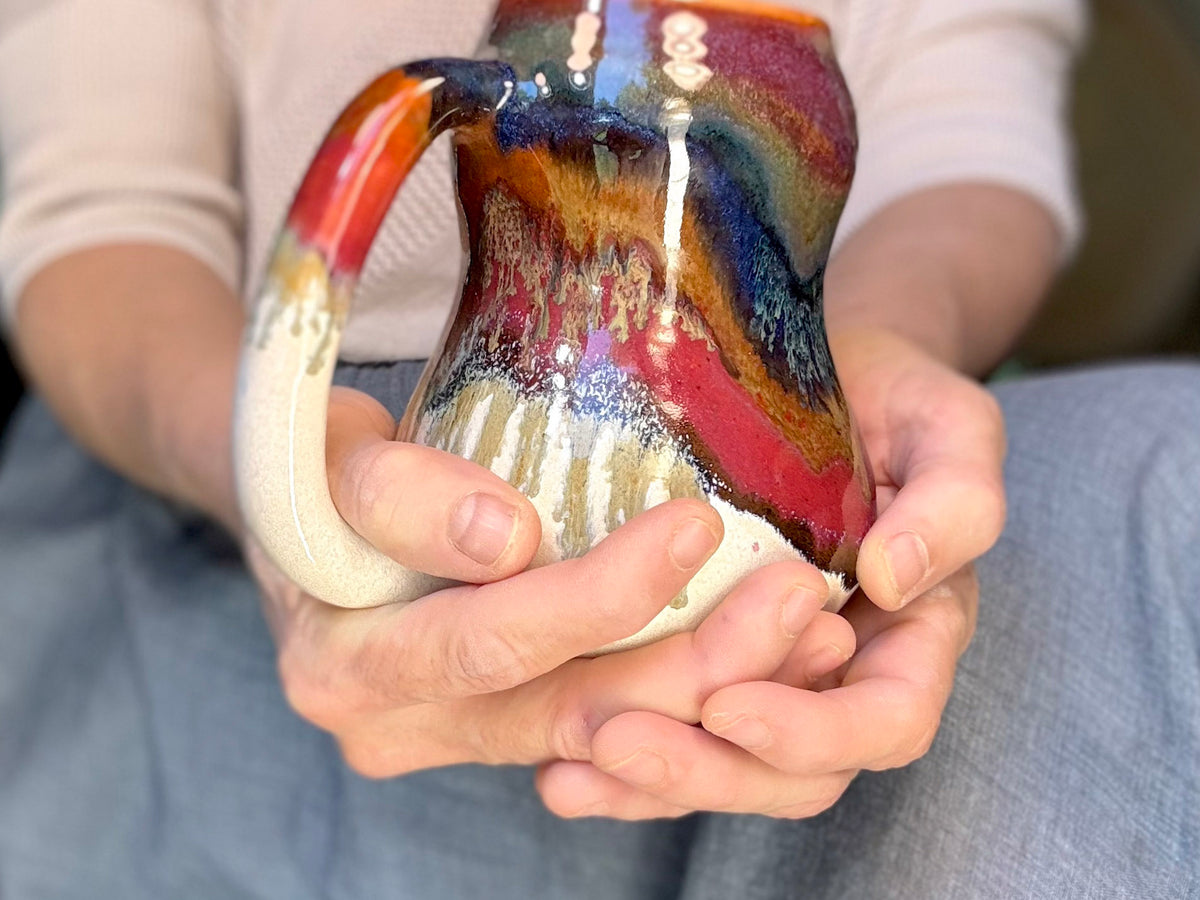 13-C Rainbow Strata Gourd Mug, 20 oz.