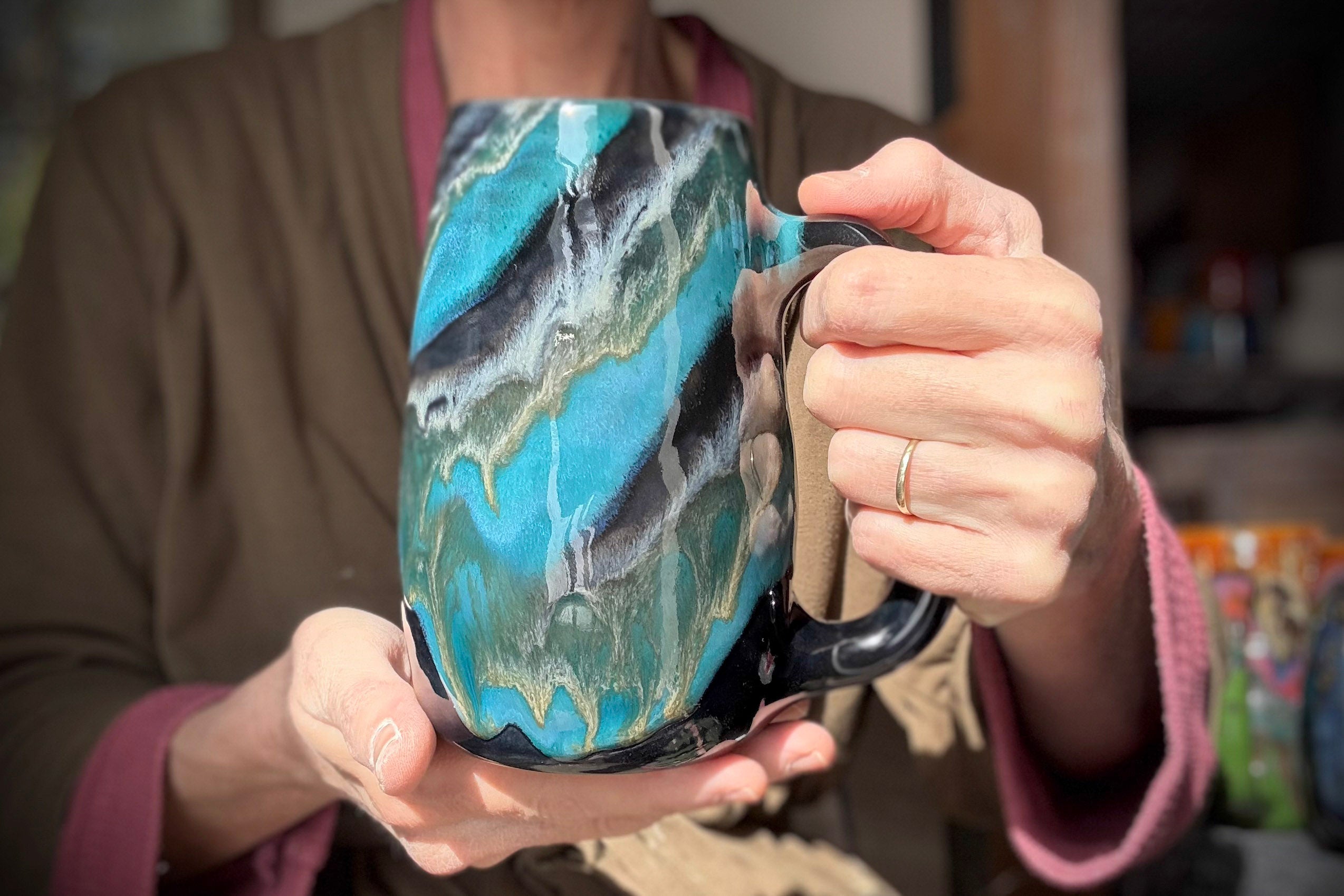 12-E Turquoise Grotto Mug, 22 oz.