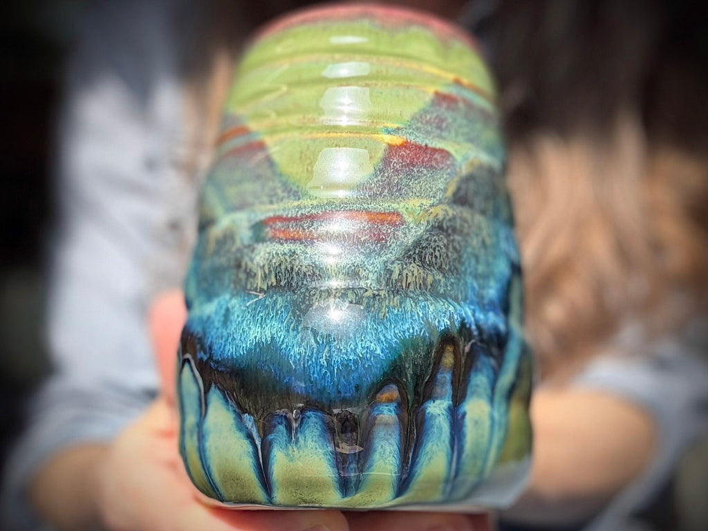 12-D Green 'FLOW' Swirly Mug, 19 oz.
