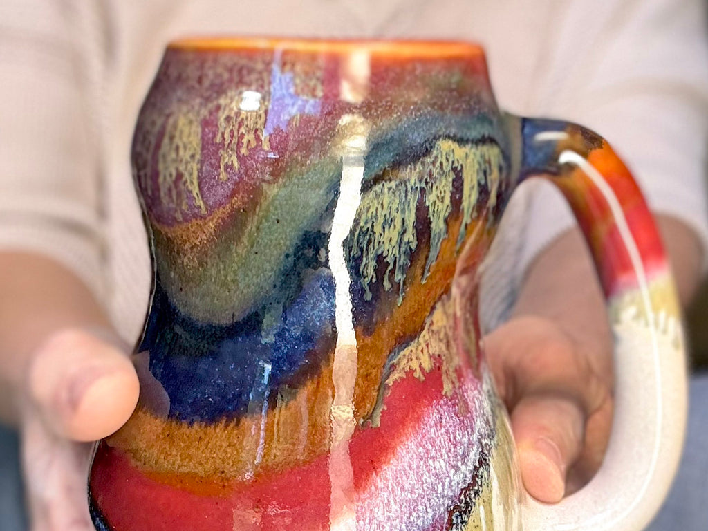 13-C Rainbow Strata Gourd Mug, 20 oz.