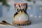 11-E Granny's Lace Soft Earth Variation Gourd Mug, 14 oz.