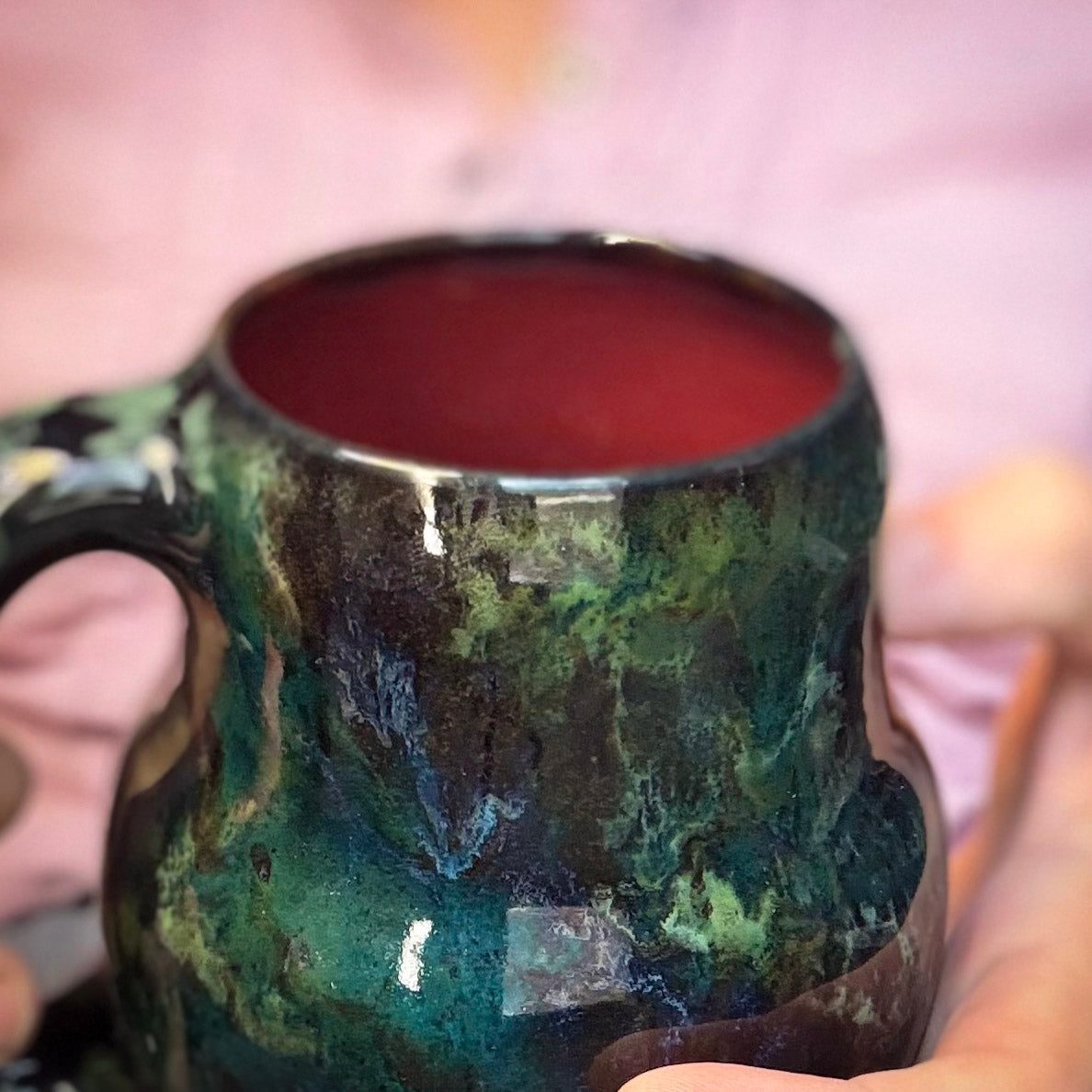 11-B Mossy Agate Curvy Mug, 18 oz.
