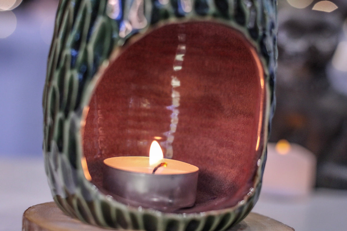 12-C Evergreen Christmas Textured Wax Melt Burner