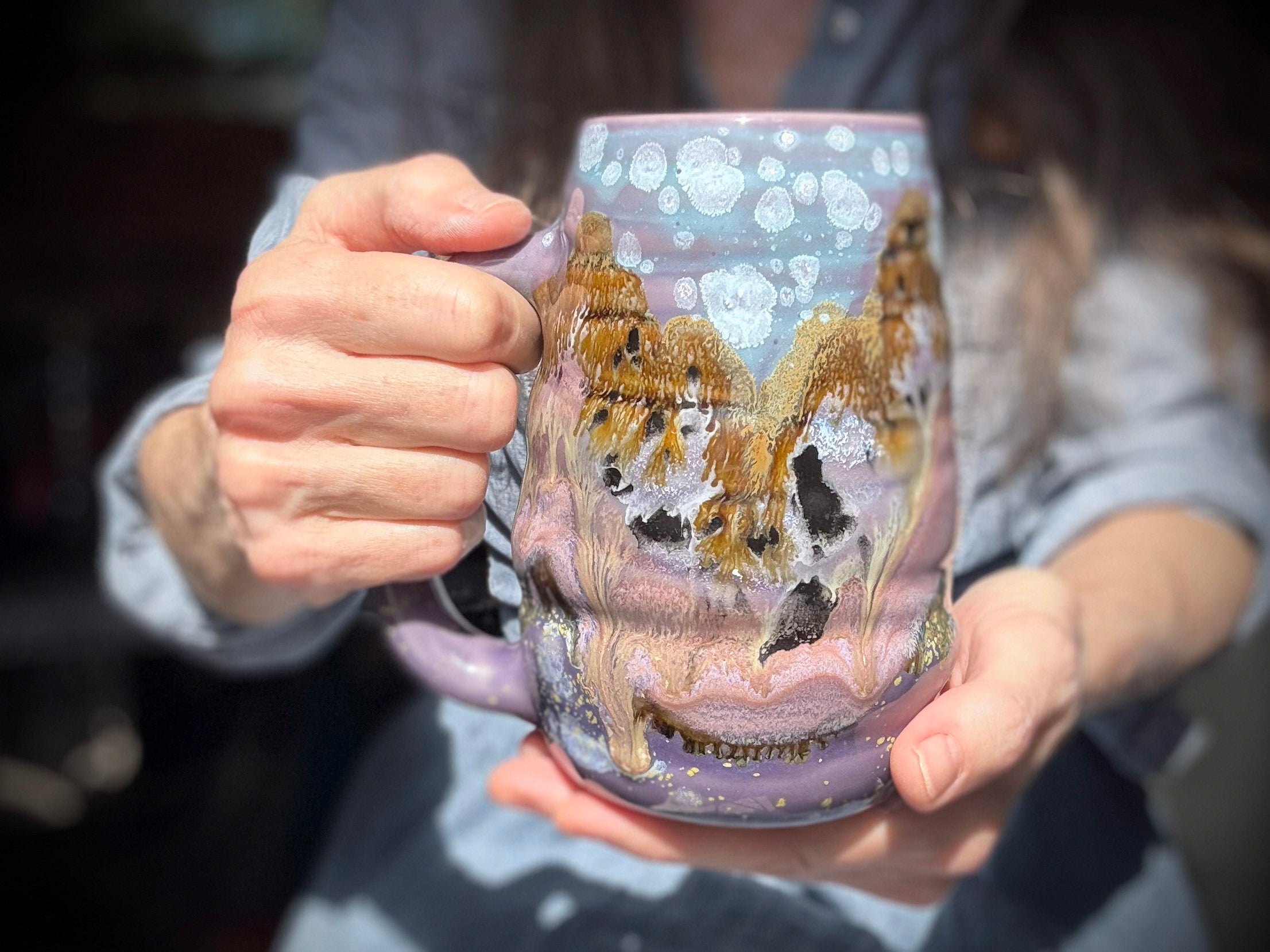 02-C Lavender Fields Swirly Mug, 23 oz.