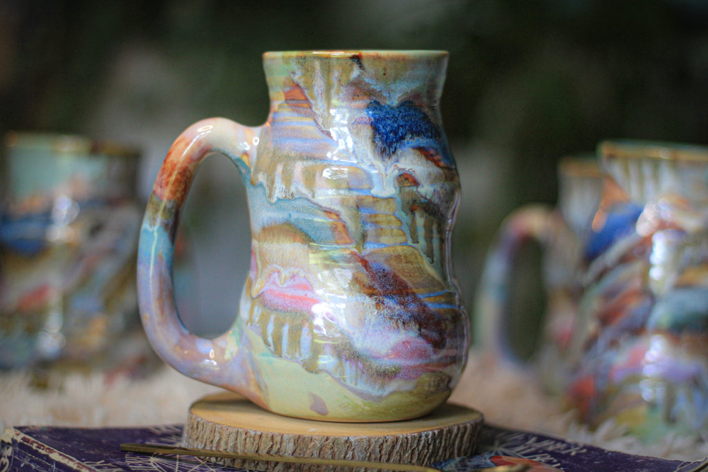 02-E Chaos Barely Flared Textured Divot Mug, 21 oz. (This listing is for one mug)