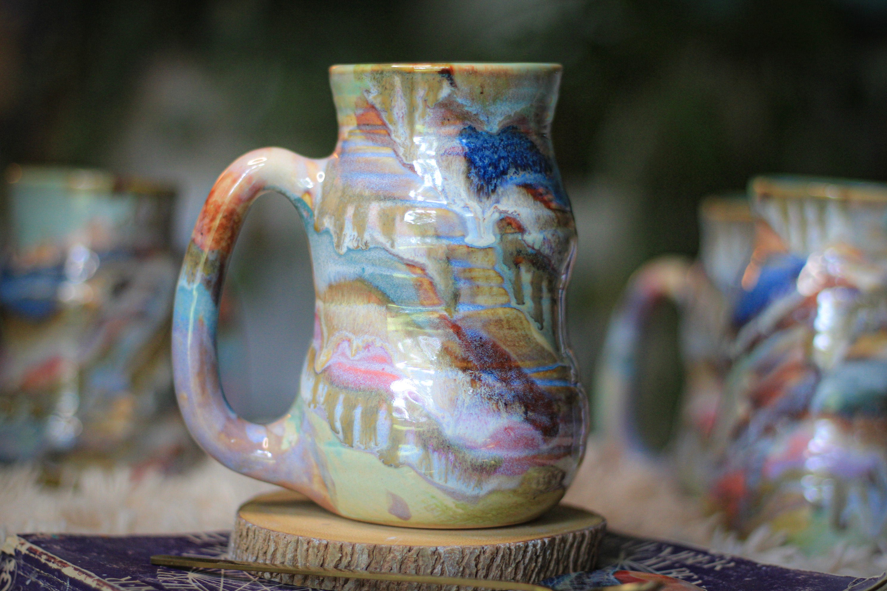 02-E Chaos Barely Flared Textured Divot Mug, 21 oz. (This listing is for one mug)