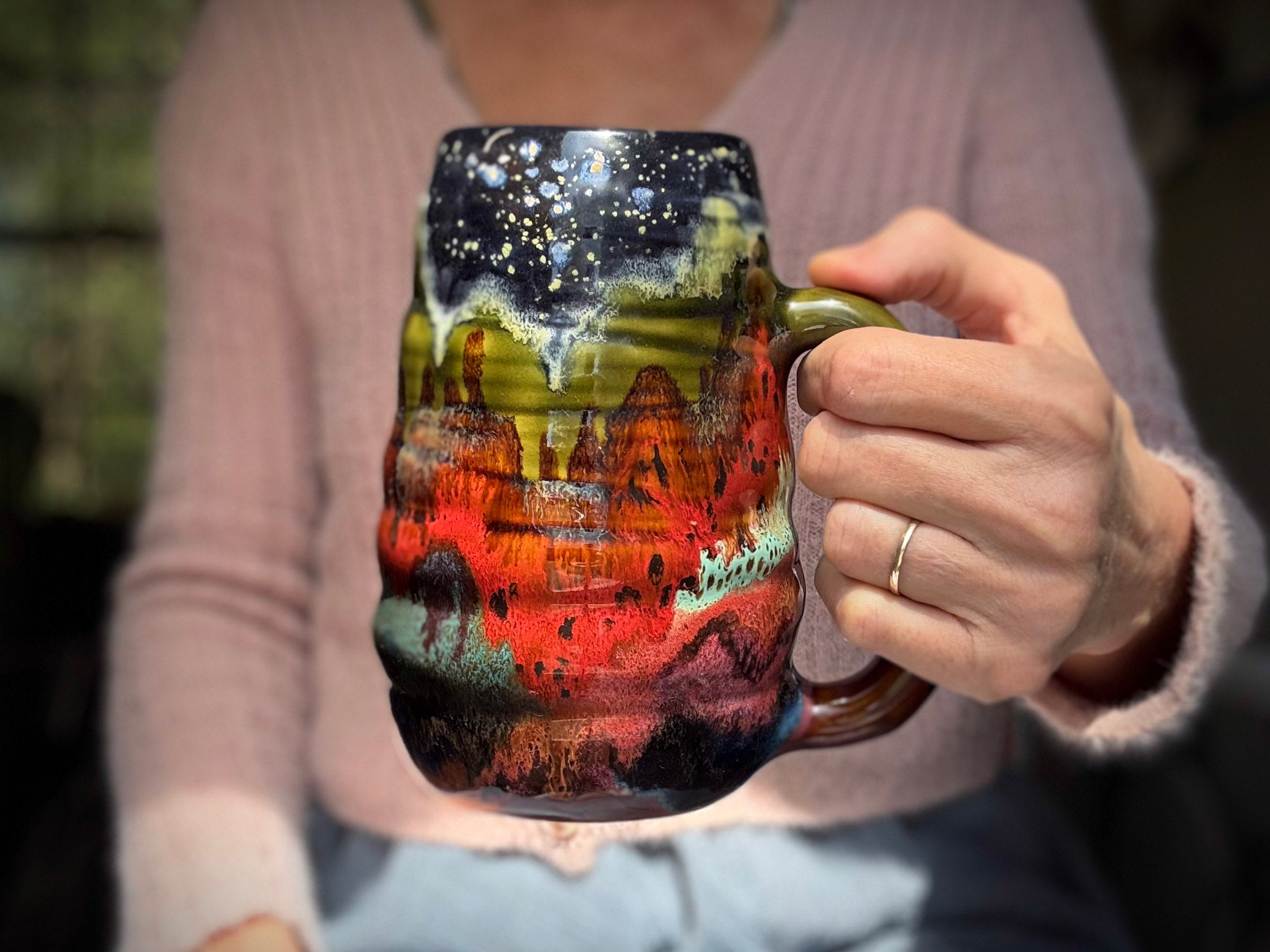 02-B Starry Night Swirly Mug - TOP SHELF, 25 oz.