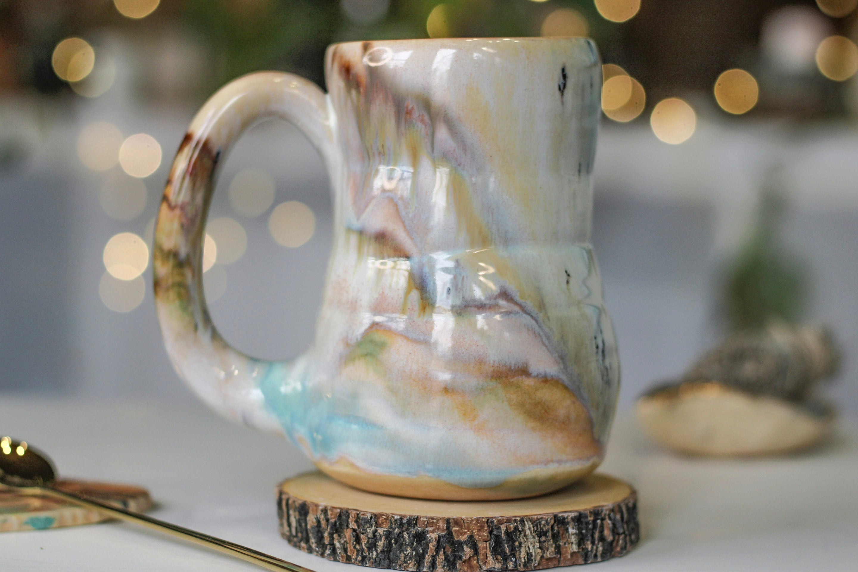 02-B Soft Earth Series PROTOTYPE Textured Acorn Mug, 19 oz.