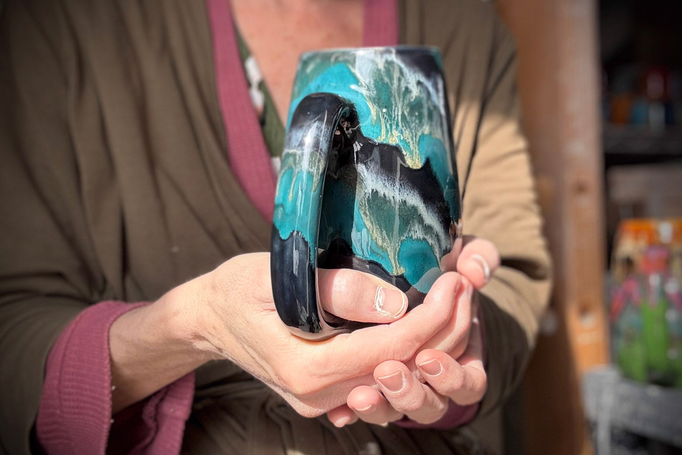 12-E Turquoise Grotto Mug, 22 oz.