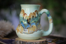 Load image into Gallery viewer, 10-D Aqua Mountains Barely Flared Textured Divot 'Cuddle' Mug, 17 oz.