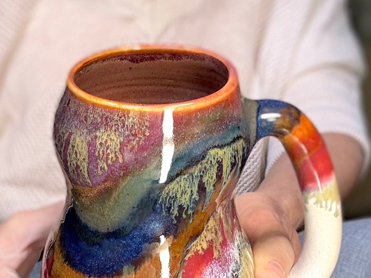 13-C Rainbow Strata Gourd Mug, 20 oz.