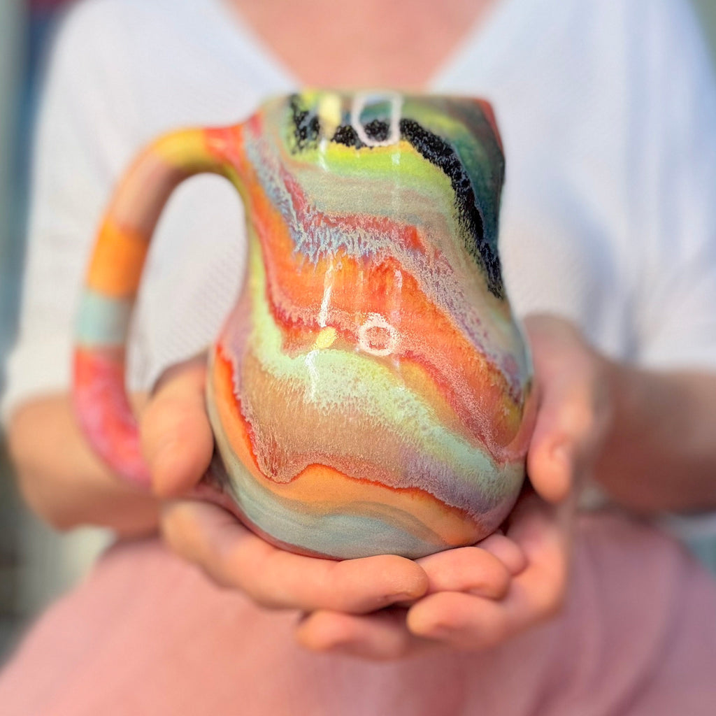 13-B Pastel Rainbow Gourd Mug, 20 oz.