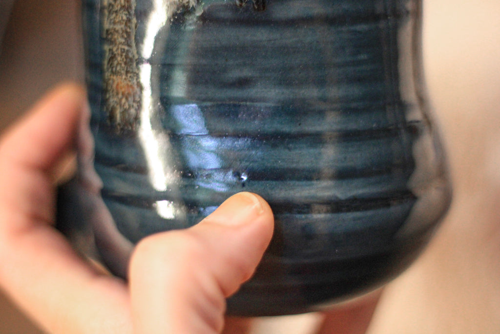 10-F Deep Blue Textured Mug, 16 oz.