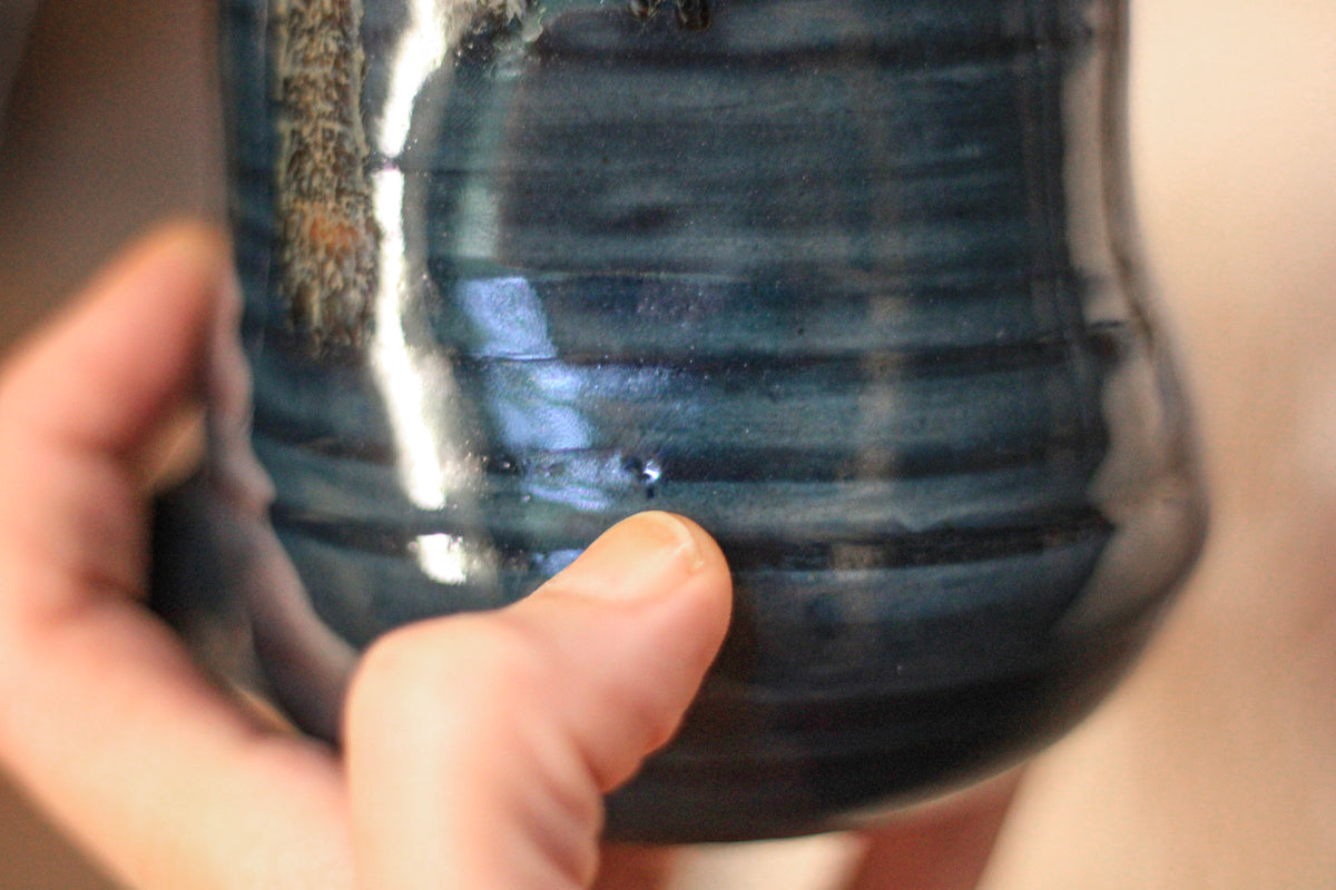 10-F Deep Blue Textured Mug, 16 oz.