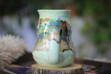 Load image into Gallery viewer, 10-D Aqua Mountains Barely Flared Textured Divot 'Cuddle' Mug, 17 oz.