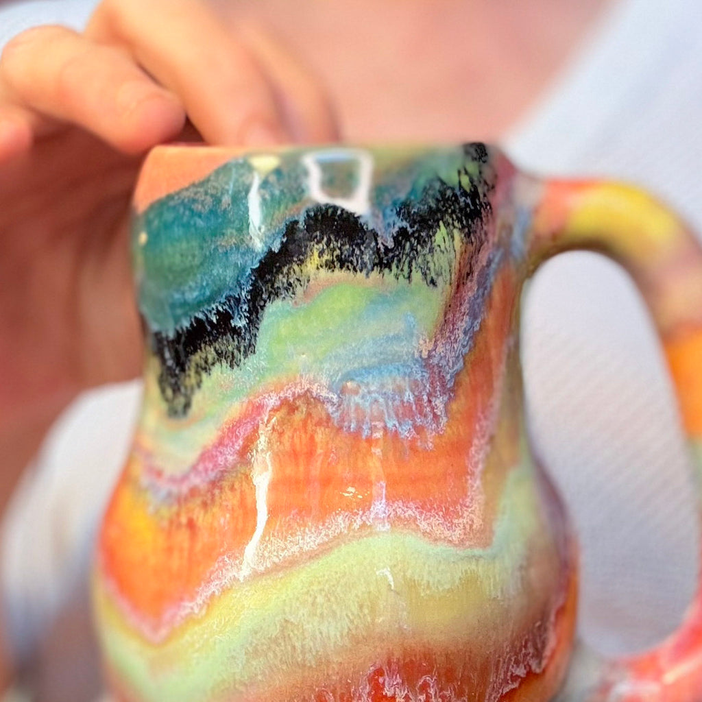 13-B Pastel Rainbow Gourd Mug, 20 oz.