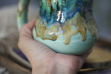 Load image into Gallery viewer, 10-D Aqua Mountains Barely Flared Textured Divot 'Cuddle' Mug, 17 oz.