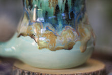 Load image into Gallery viewer, 10-D Aqua Mountains Barely Flared Textured Divot 'Cuddle' Mug, 17 oz.