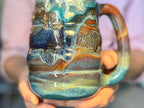 14-C Turquoise PROTOTYPE Swirly Mug, 26 oz.