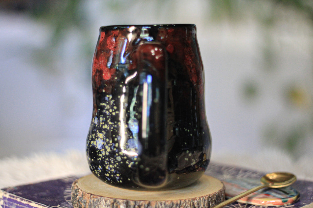 12-F Scarlet Stellar Chaos Textured Divot Mug, 17 oz.