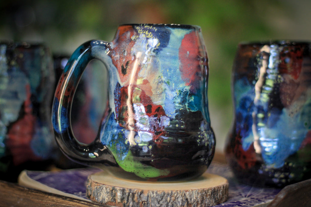 02-F Stellar Chaos Textured Divot 'Cuddle' Mug, 19 oz. (This listing is for one mug)
