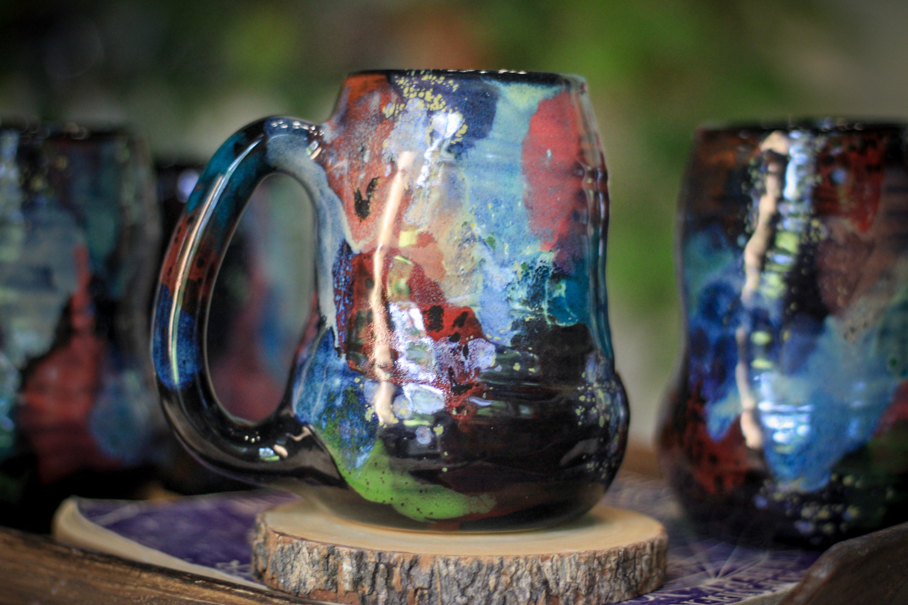 02-F Stellar Chaos Textured Divot 'Cuddle' Mug, 19 oz. (This listing is for one mug)