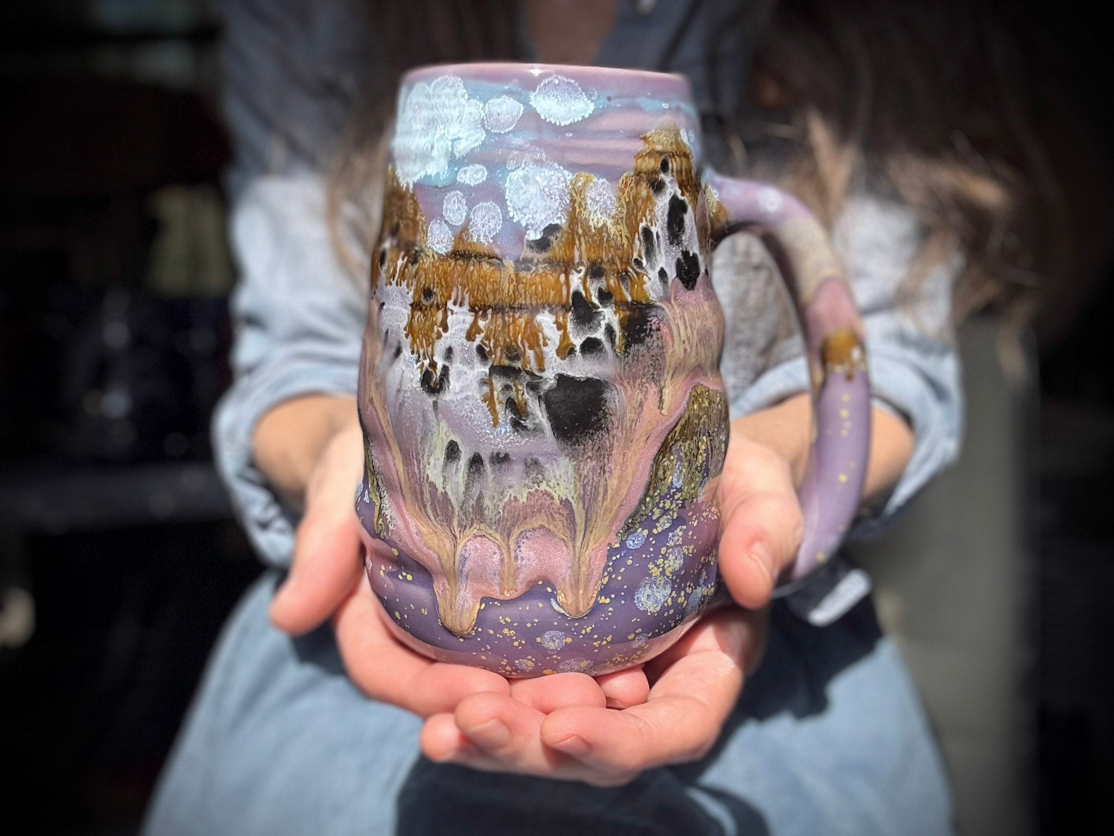 02-C Lavender Fields Swirly Mug, 23 oz.