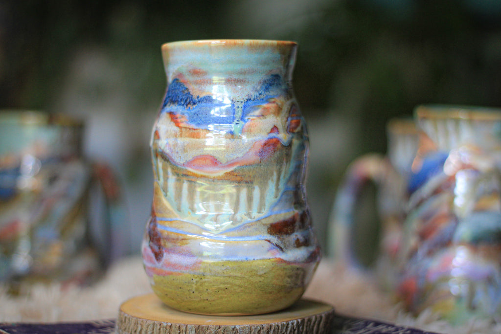 02-E Chaos Barely Flared Textured Divot Mug, 21 oz. (This listing is for one mug)