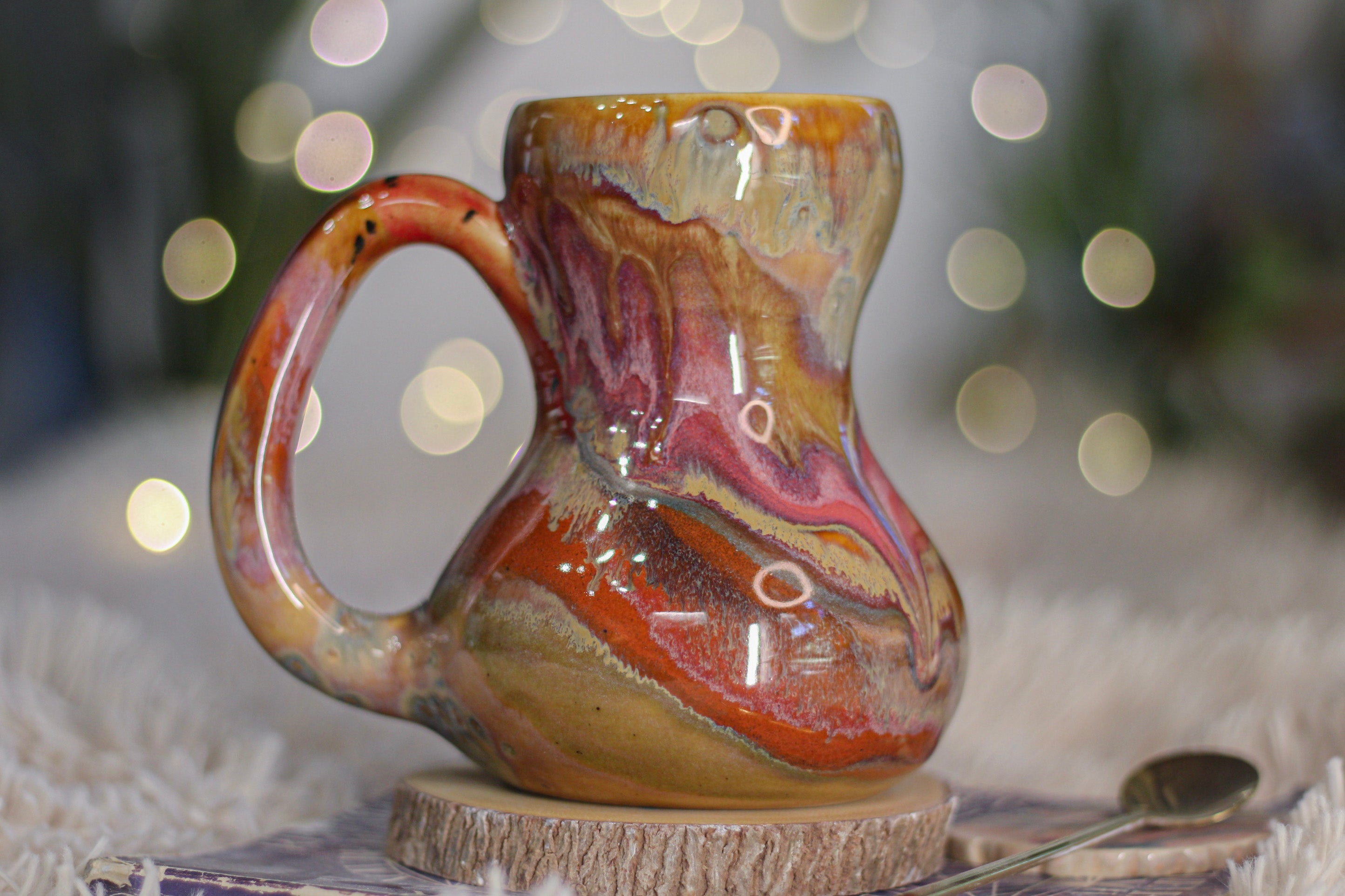 02-B Golden 'Flow' Gourd Mug - TOP SHELF, 18 oz.