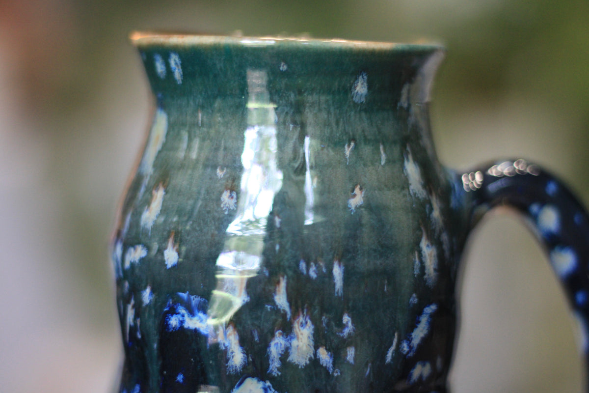 11-E Blue EXPERIMENT Barely Flared Textured Divot Mug, 20 oz.