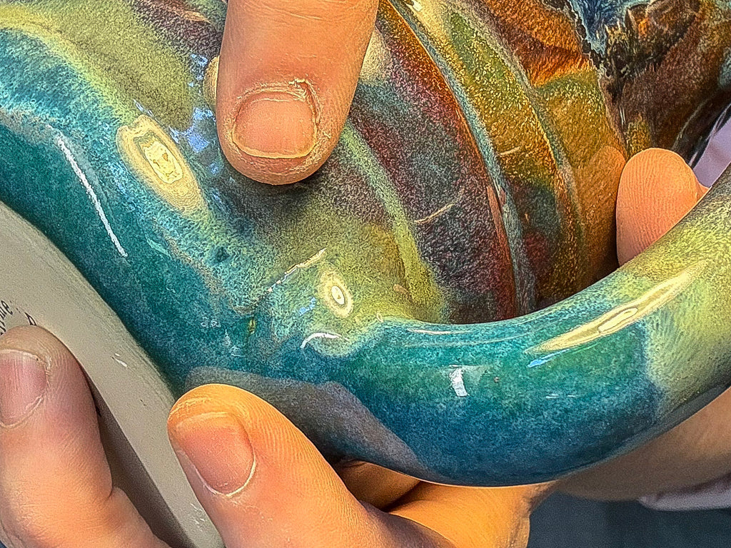 14-C Turquoise PROTOTYPE Swirly Mug, 26 oz.