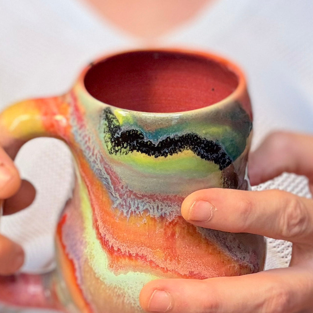 13-B Pastel Rainbow Gourd Mug, 20 oz.