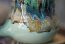 Load image into Gallery viewer, 10-D Aqua Mountains Barely Flared Textured Divot 'Cuddle' Mug, 17 oz.