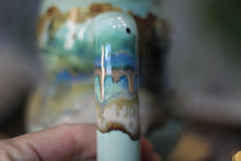 Load image into Gallery viewer, 10-D Aqua Mountains Barely Flared Textured Divot 'Cuddle' Mug, 17 oz.