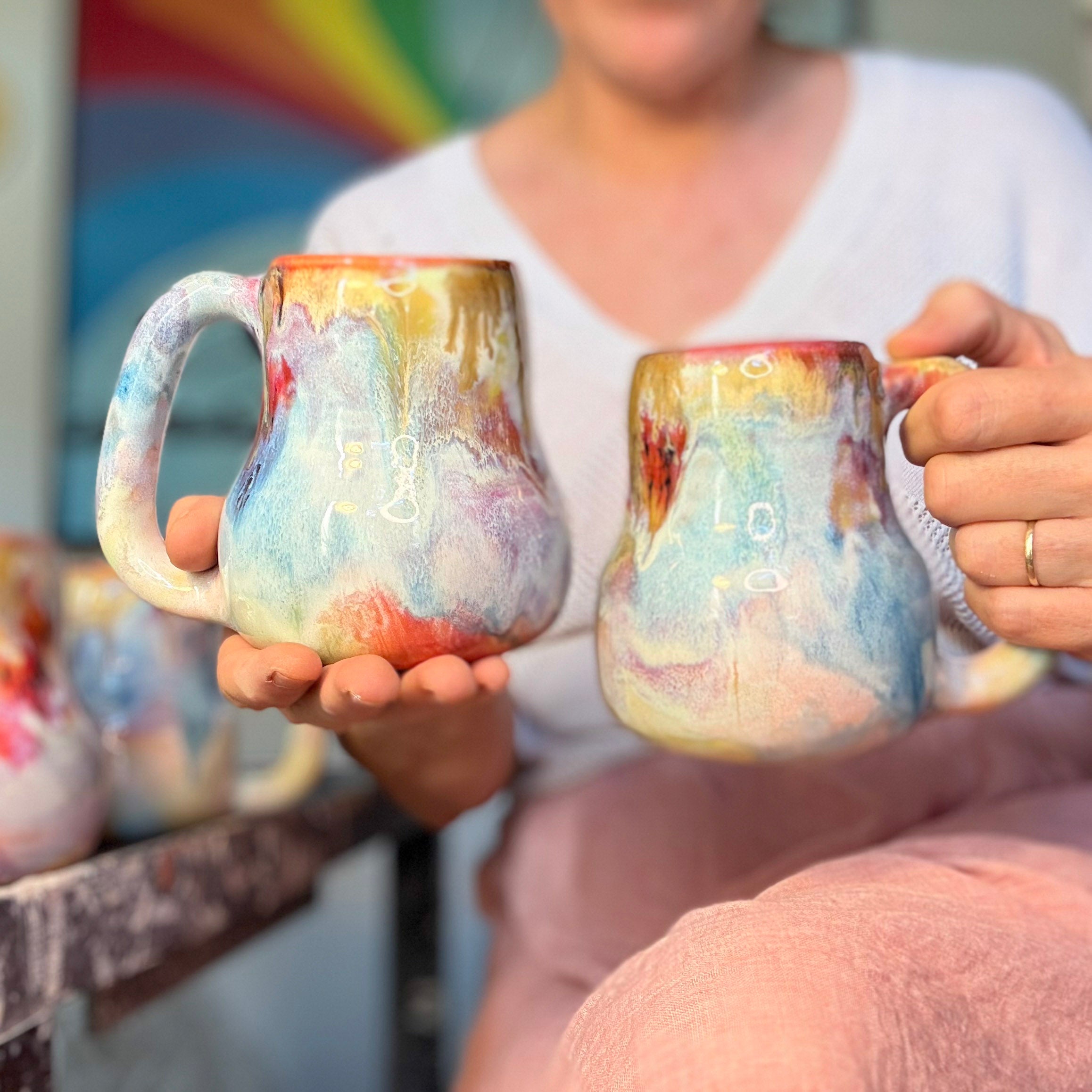 14-F Whimsy Mid Mod Mug, 17 oz. (This listing is for one mug)