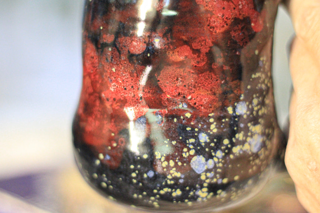 12-F Scarlet Stellar Chaos Textured Divot Mug, 17 oz.