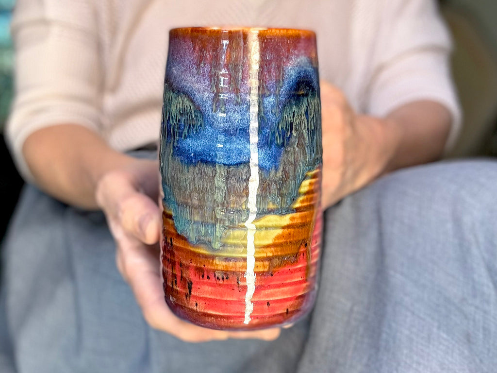 15-D Rainbow Strata Textured Stein Mug, 20 oz.
