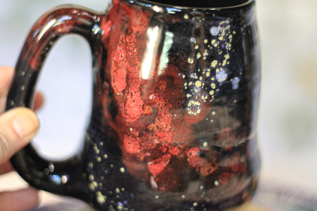 12-F Scarlet Stellar Chaos Textured Divot Mug, 17 oz.
